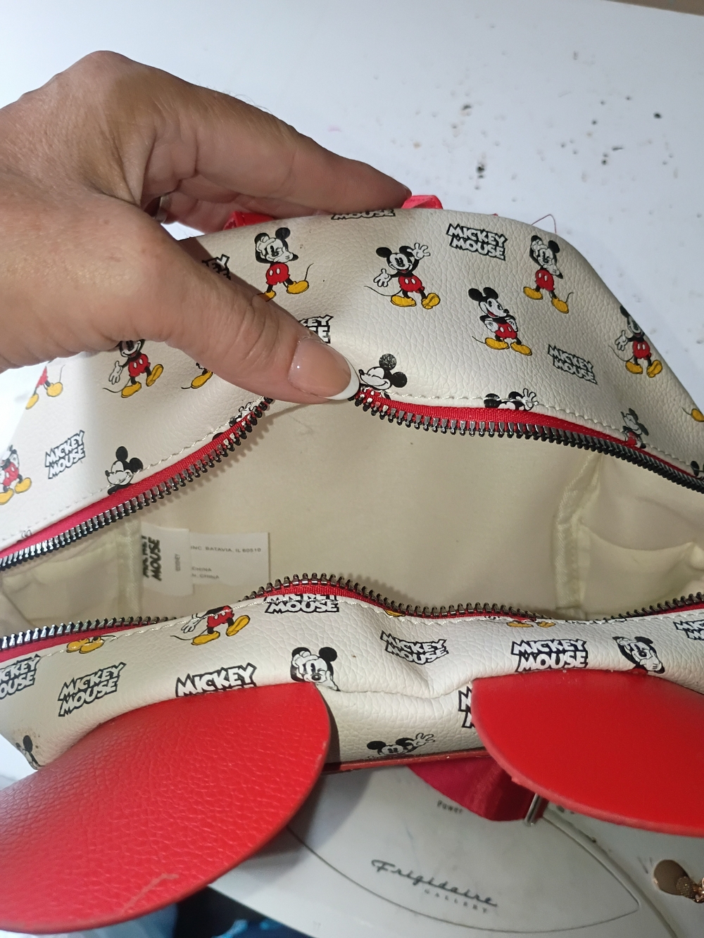 Disney Mickey Mouse Cream & Red Women's Crossbody Bag